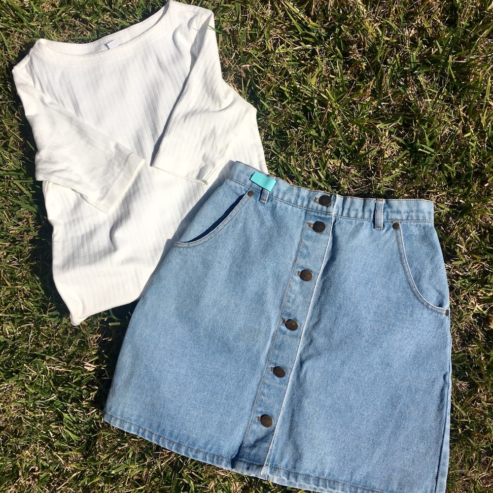 The Fifth Denim Skirt with Pockets